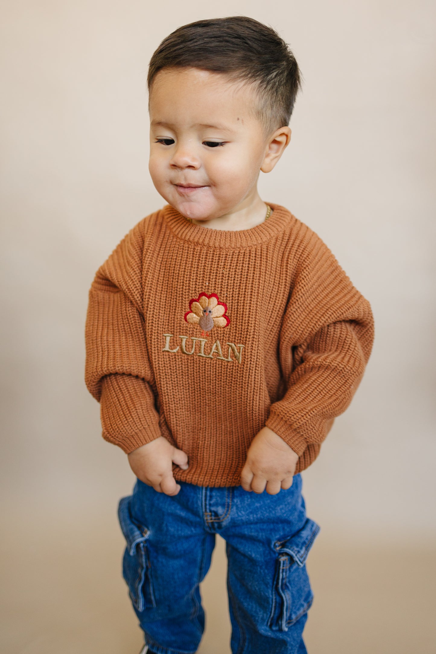 Custom Embroidered Thanksgiving Sweater - Pie or Turkey