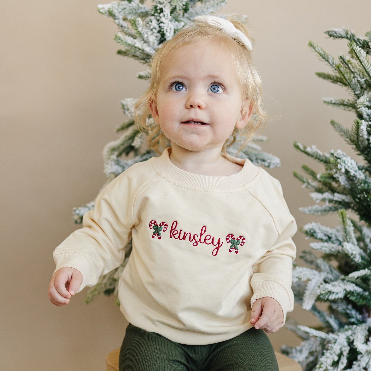 Custom Embroidered Christmas Organic Cotton Crewneck Sweatshirt