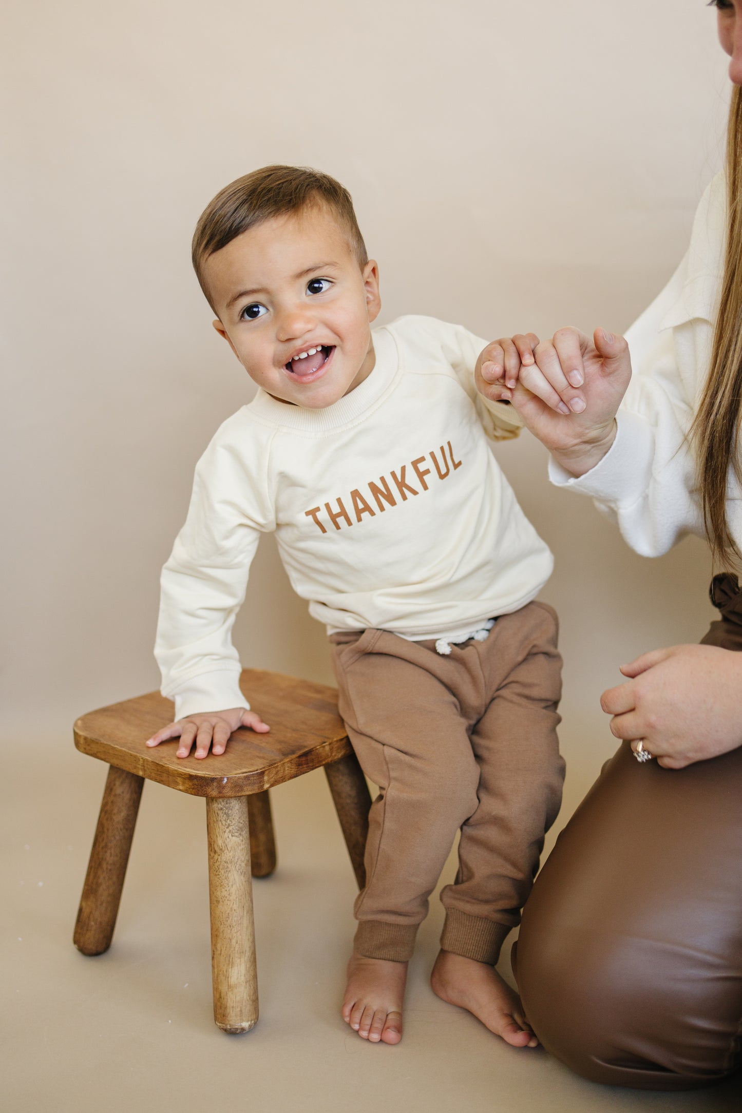 Thankful Sweatshirt mit Rundhalsausschnitt aus Bio-Baumwolle