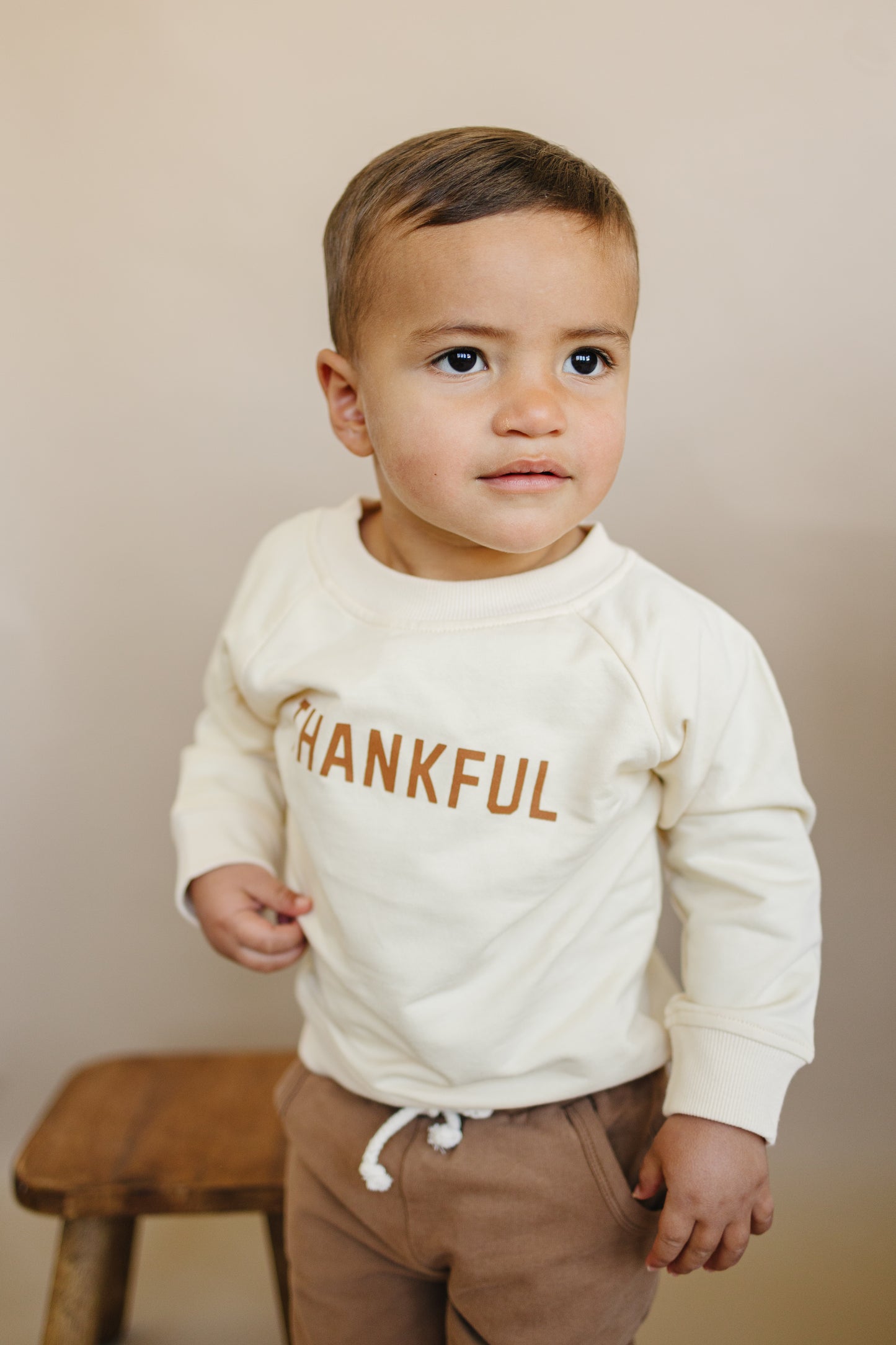 Thankful Sweatshirt mit Rundhalsausschnitt aus Bio-Baumwolle