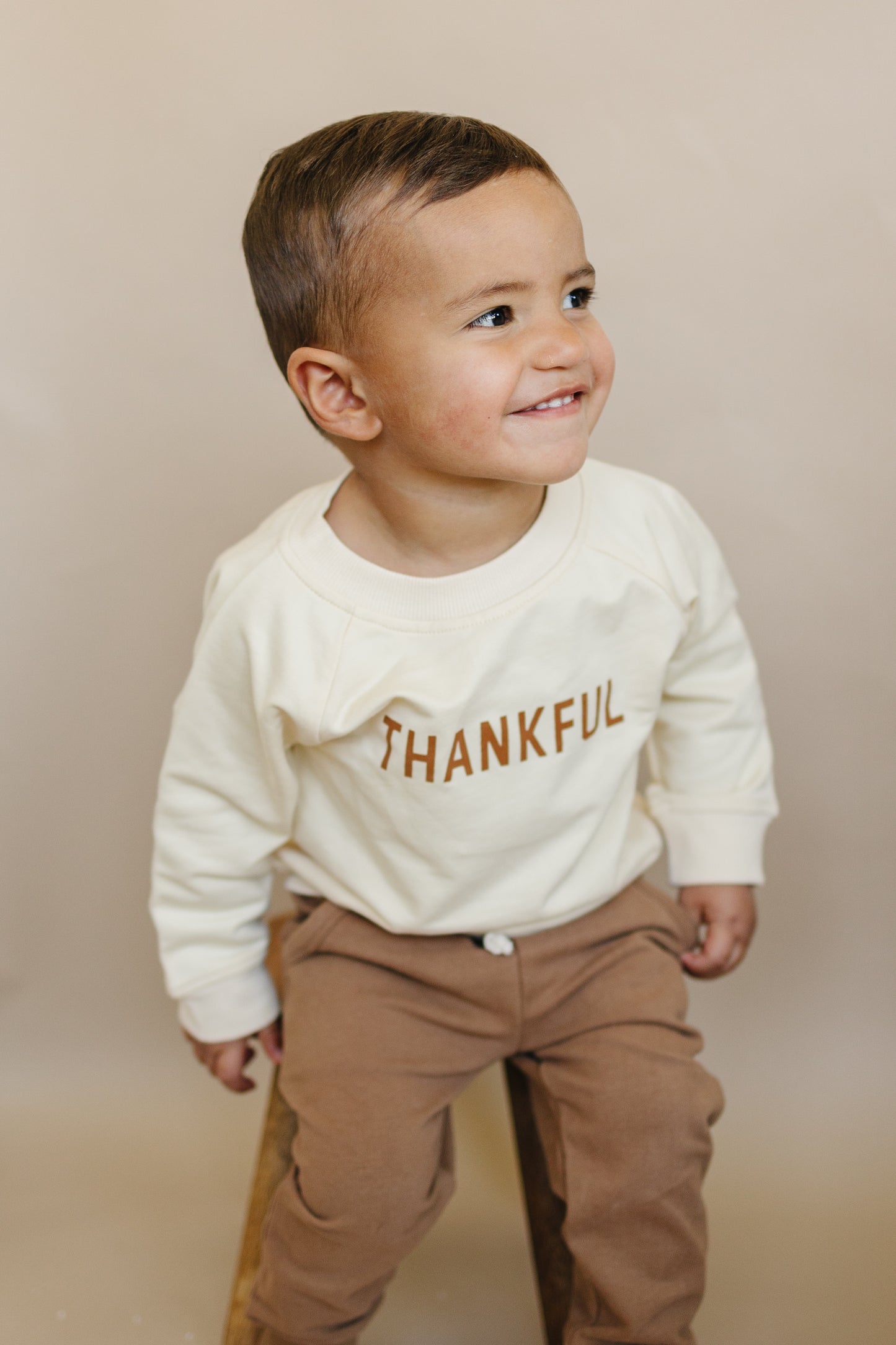 Thankful Sweatshirt mit Rundhalsausschnitt aus Bio-Baumwolle