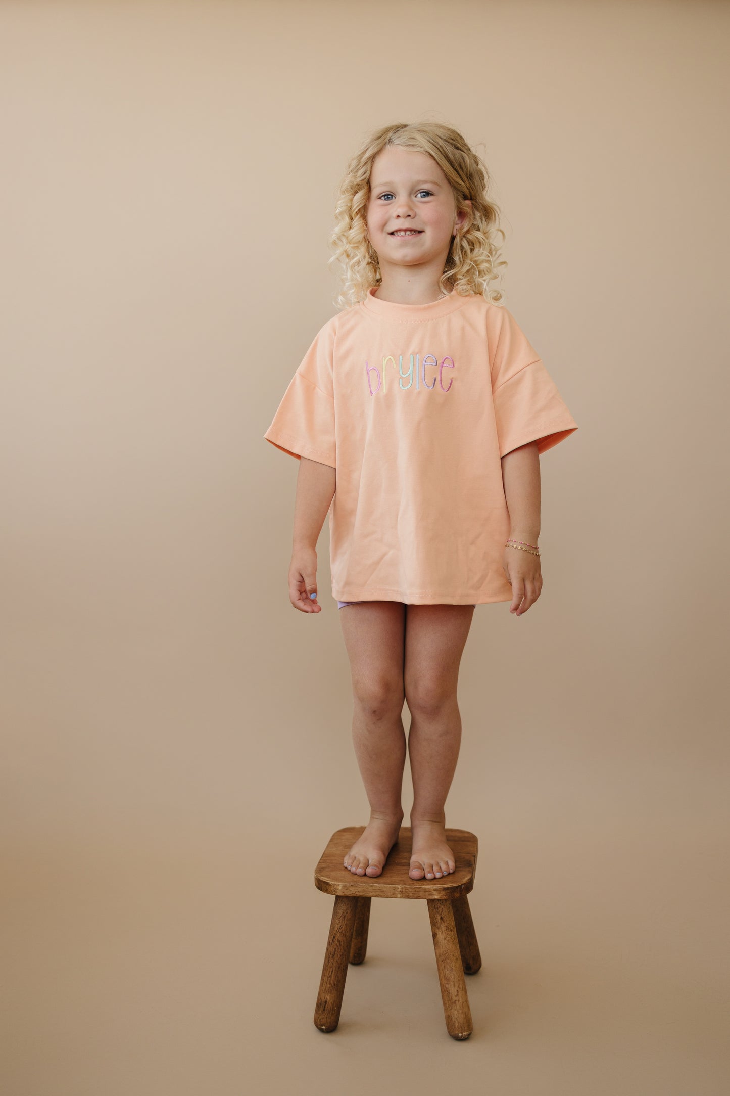 Custom Embroidered Oversized Solid Tees - Creamsicle
