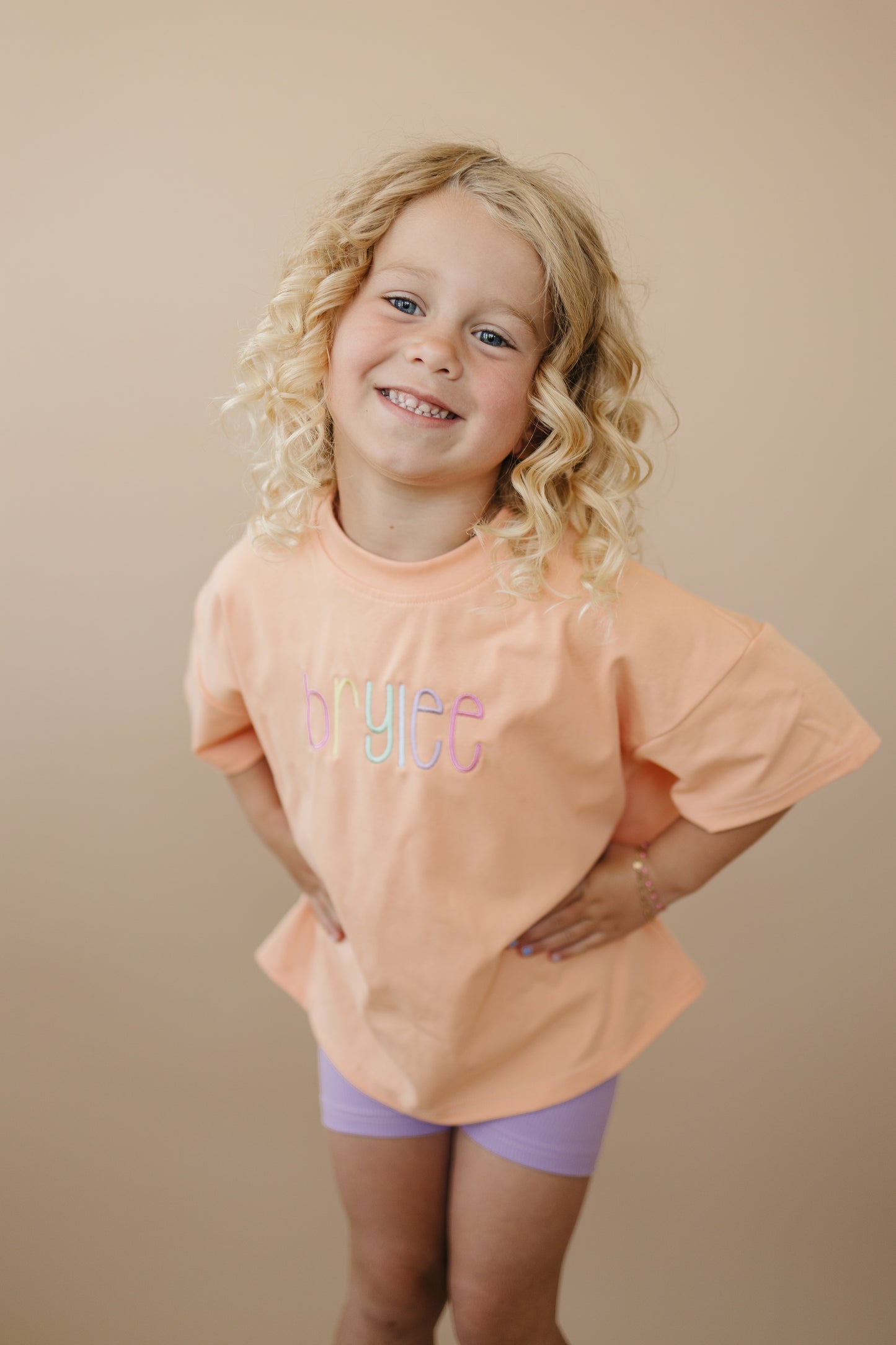 Custom Embroidered Oversized Solid Tees - Creamsicle