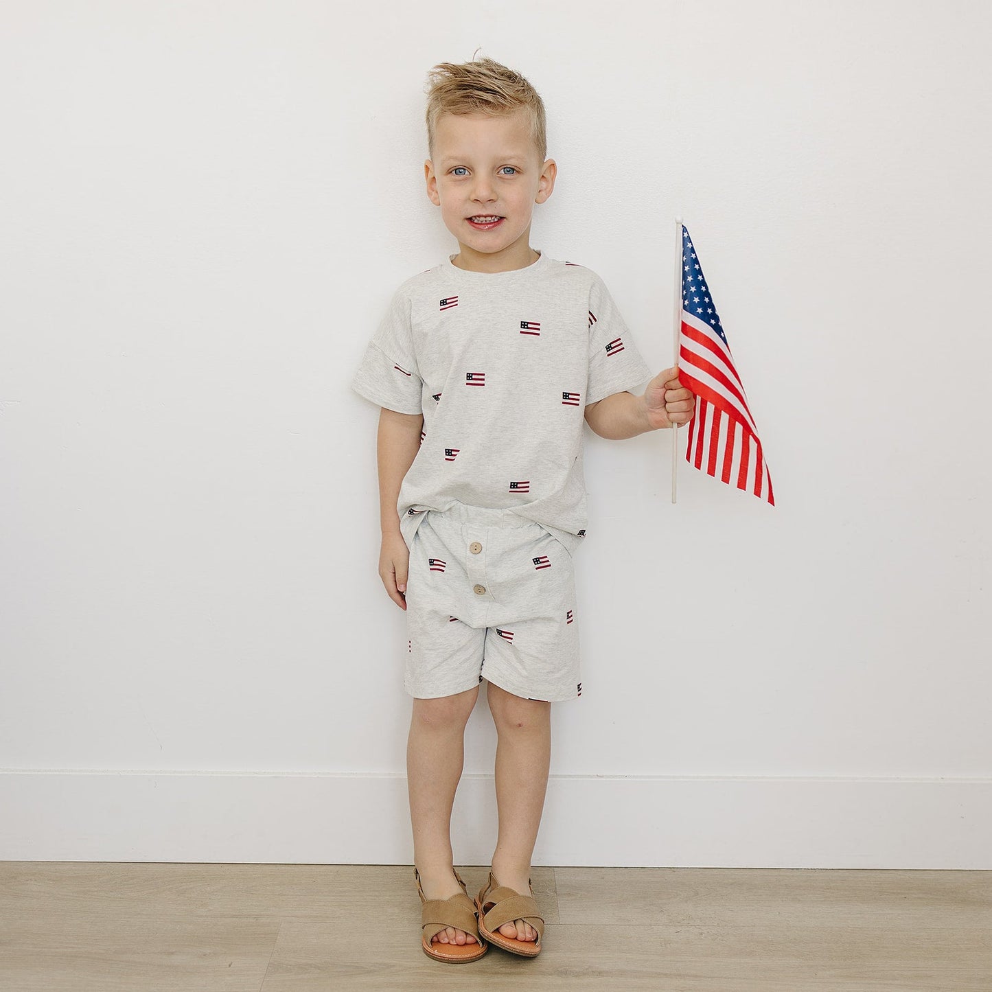 Flag Button Short Set