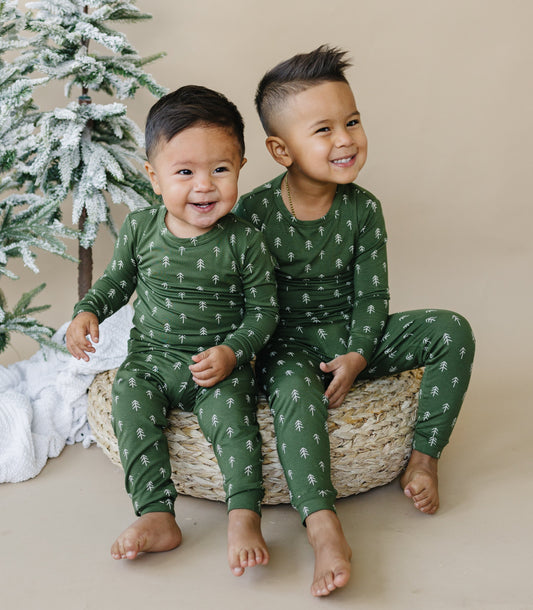 Evergreen Dreams Bamboo Christmas Pajamas - 2pc Set