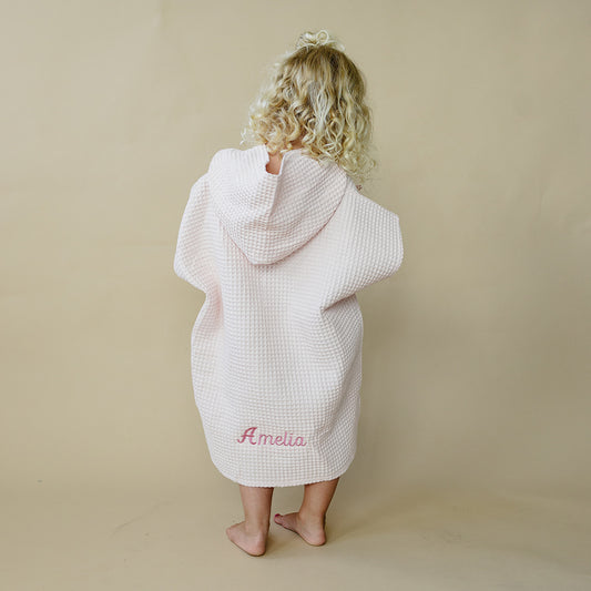 Custom Embroidered Waffle Beach Towel Poncho - more colors