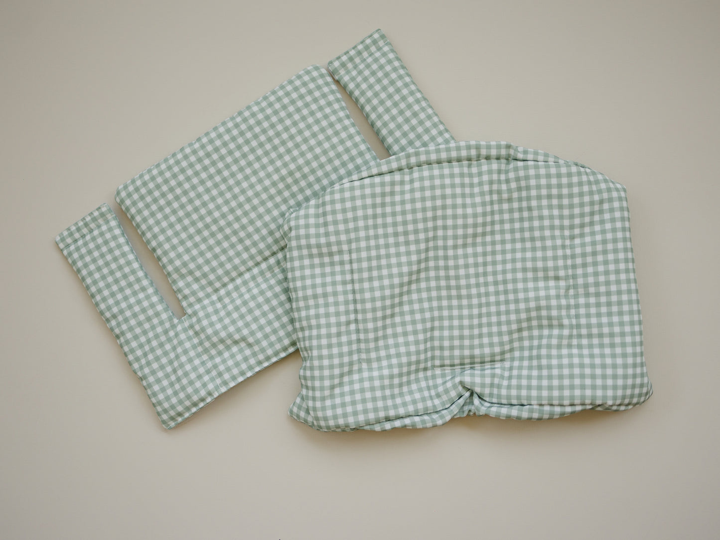 Sage Green Gingham Cushion for the Stokke Tripp Trapp Highchair