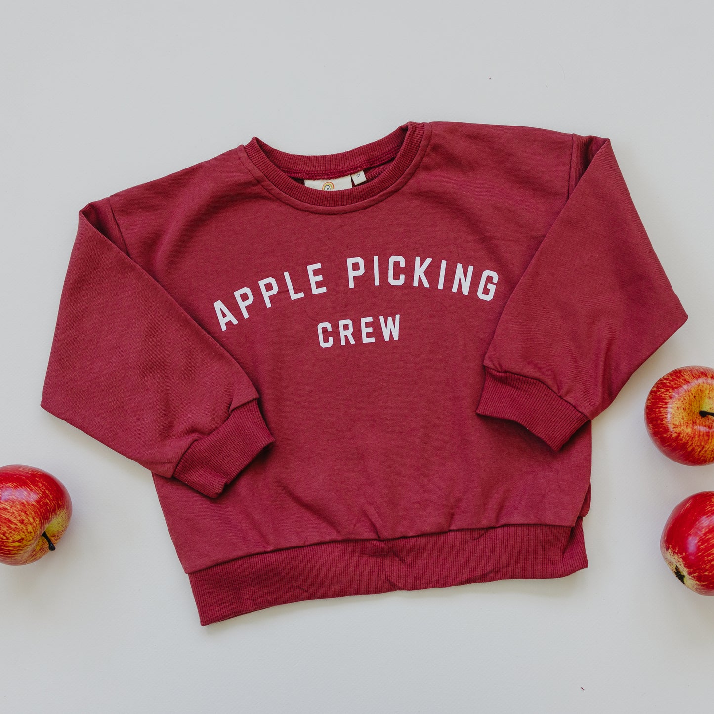 Sweatshirt mit Rundhalsausschnitt und Apfelpflückmuster