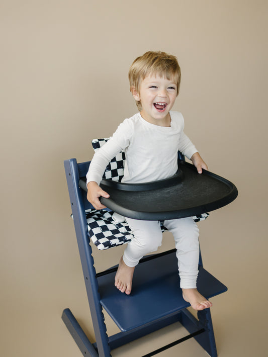Black & White Checkered Cushion for the Stokke Tripp Trapp Highchair