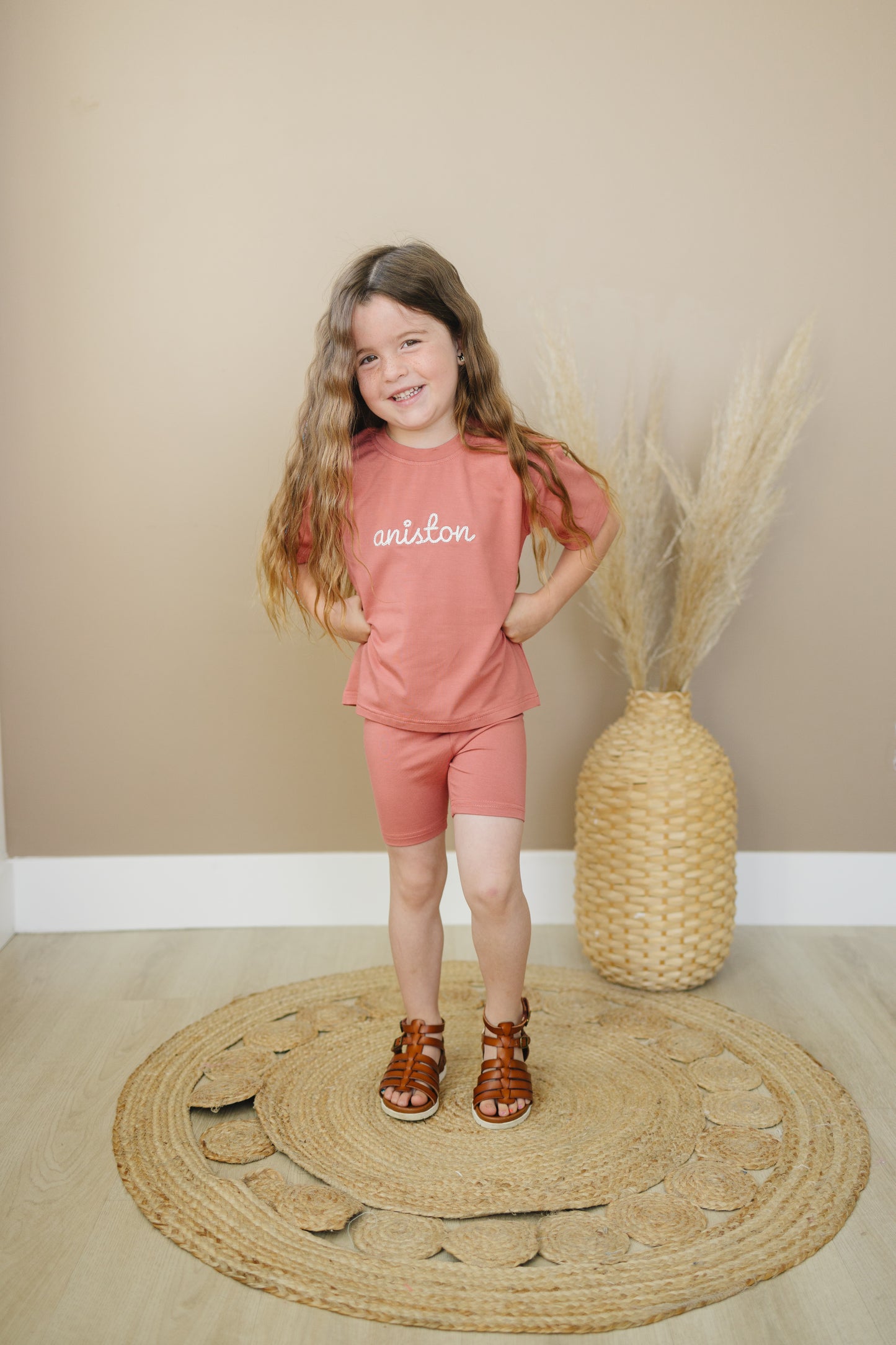 Custom Embroidered Bamboo Tee & Bike Short Set
