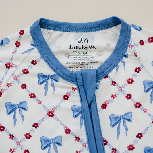 Red White & Bows Bamboo Zippy Pajamas