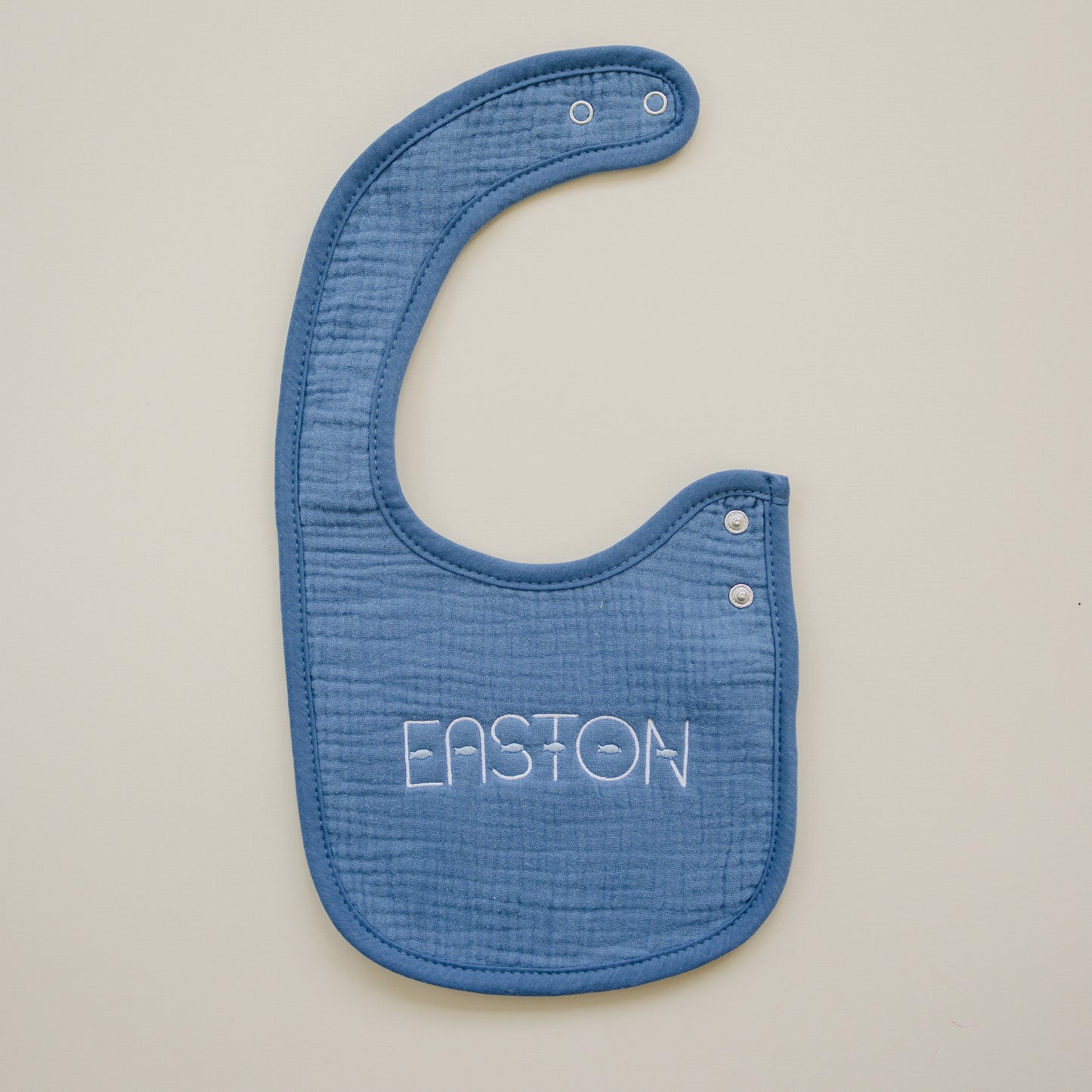Custom Embroidered Muslin Bib - more colors