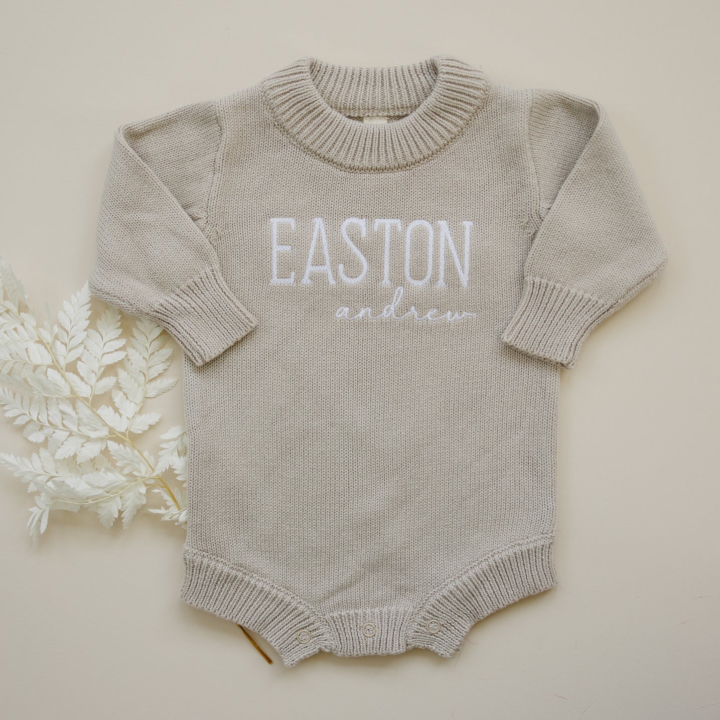 Custom Embroidered Knit Sweater Romper