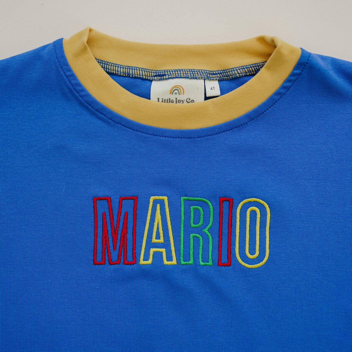 Custom Embroidered 90s Colorblock Tee and Biker Shorts Set