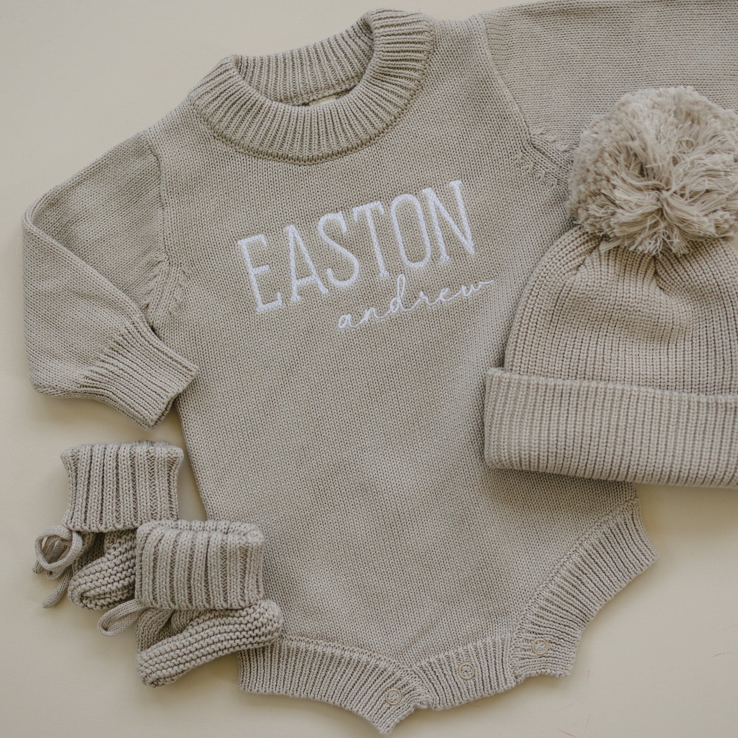 Custom Embroidered Knit Sweater Romper
