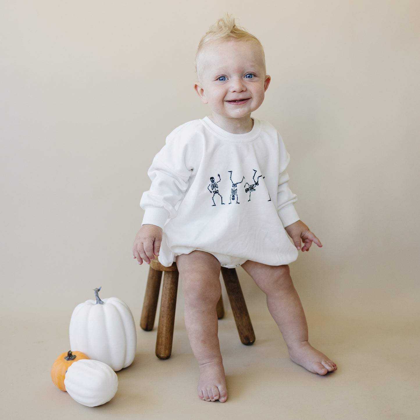 Tanzende Skelette Sweatshirt-Strampler - Weiß