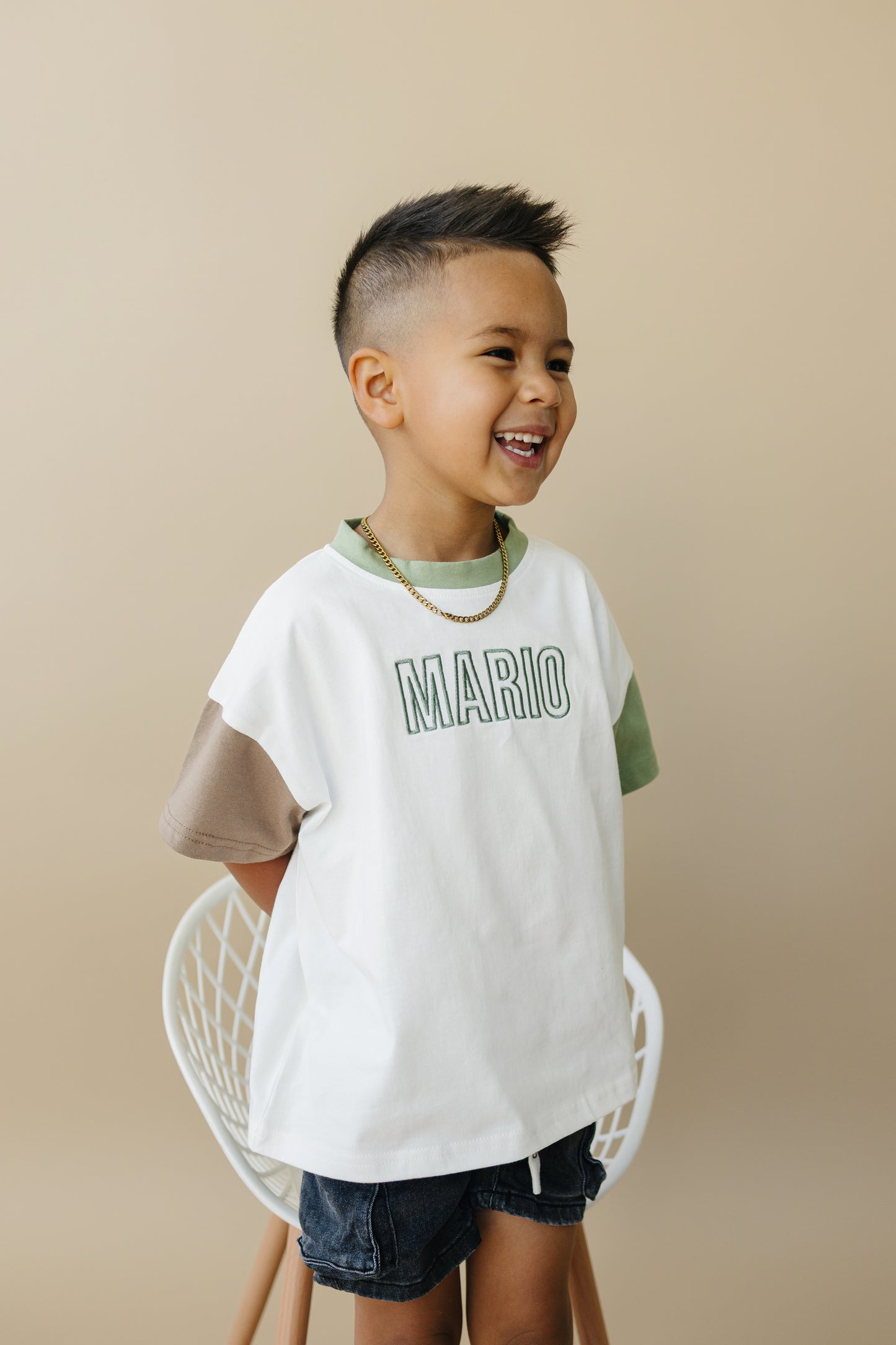 Blank Colorblock Tee and Biker Shorts Set