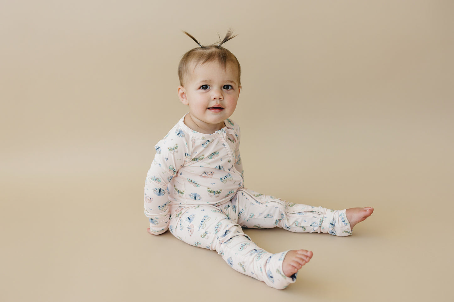 Luna Moths Bamboo Zippy Romper