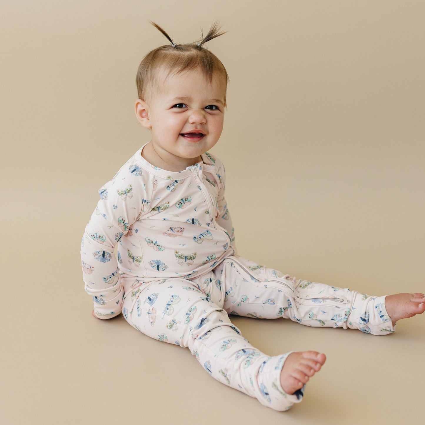 Luna Moths Bamboo Zippy Romper