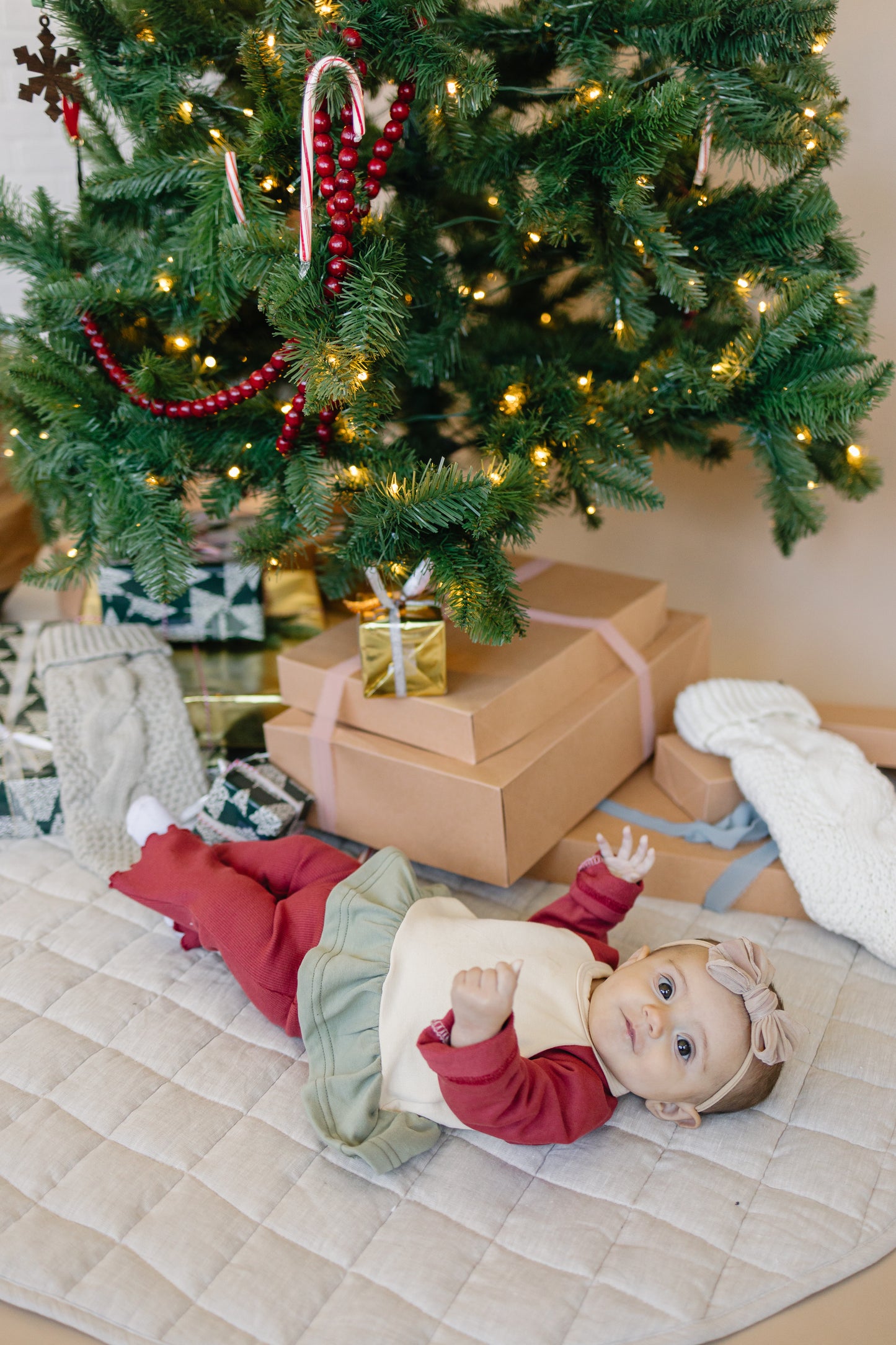 Custom Embroidered Christmas Colorblock Peplum