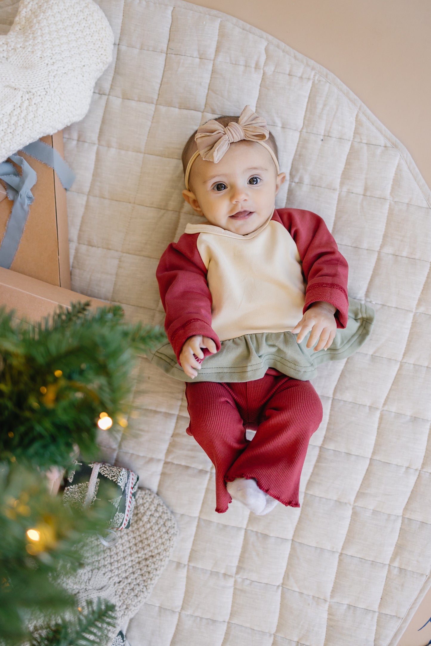 Weihnachts-Colorblock-Schößchen