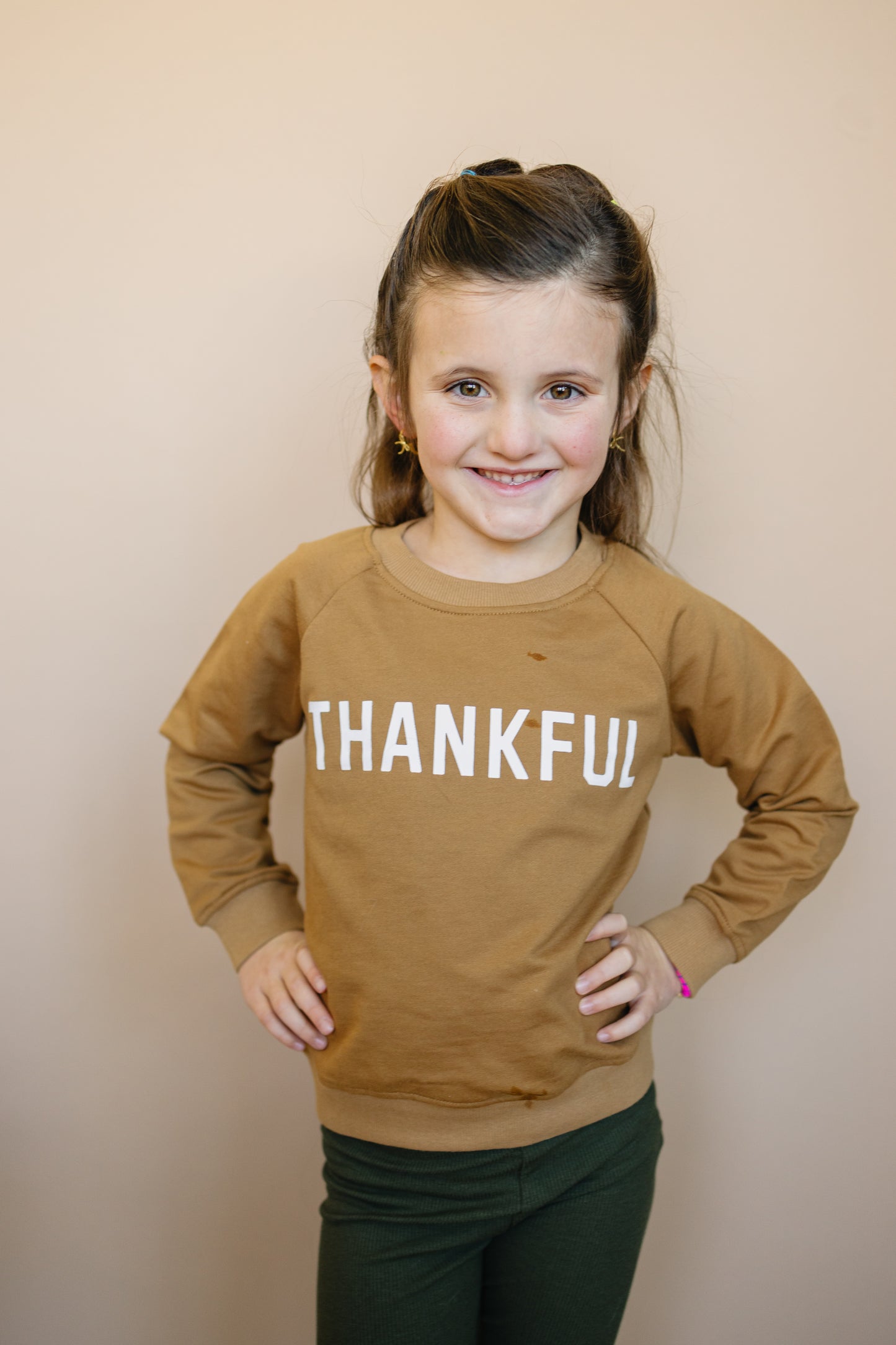 Thankful Sweatshirt mit Rundhalsausschnitt aus Bio-Baumwolle