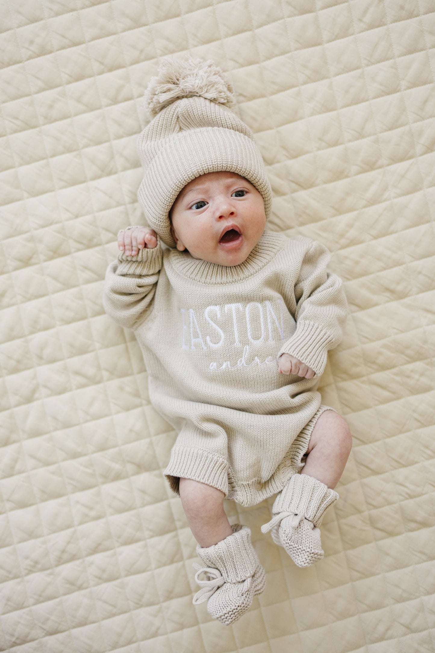 Custom Embroidered Knit Sweater Romper