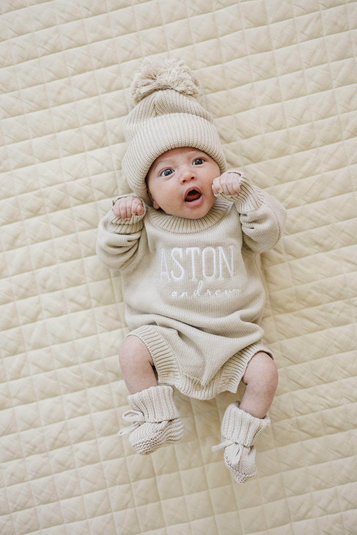Custom Embroidered Knit Sweater Romper