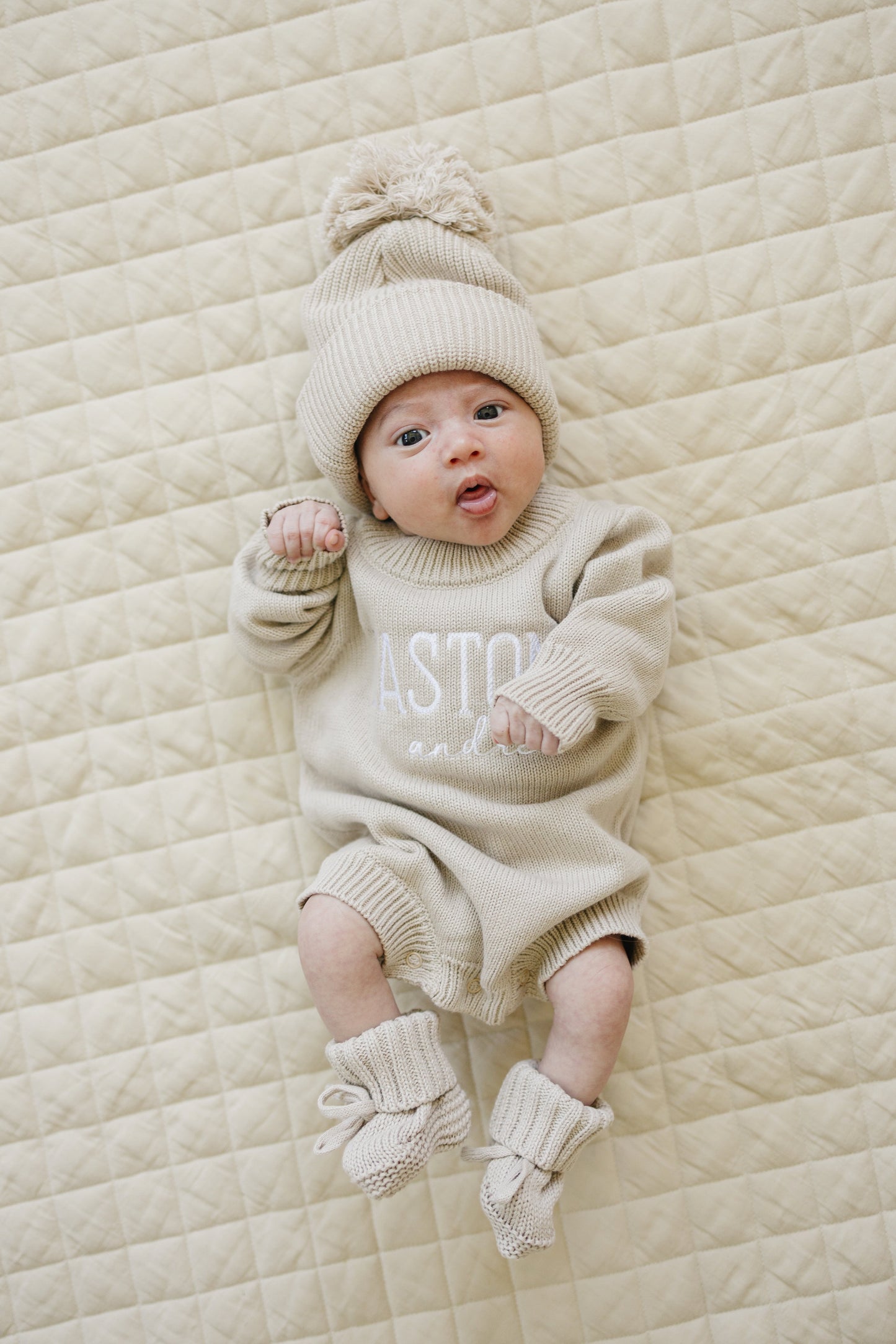 Custom Embroidered Knit Sweater Romper