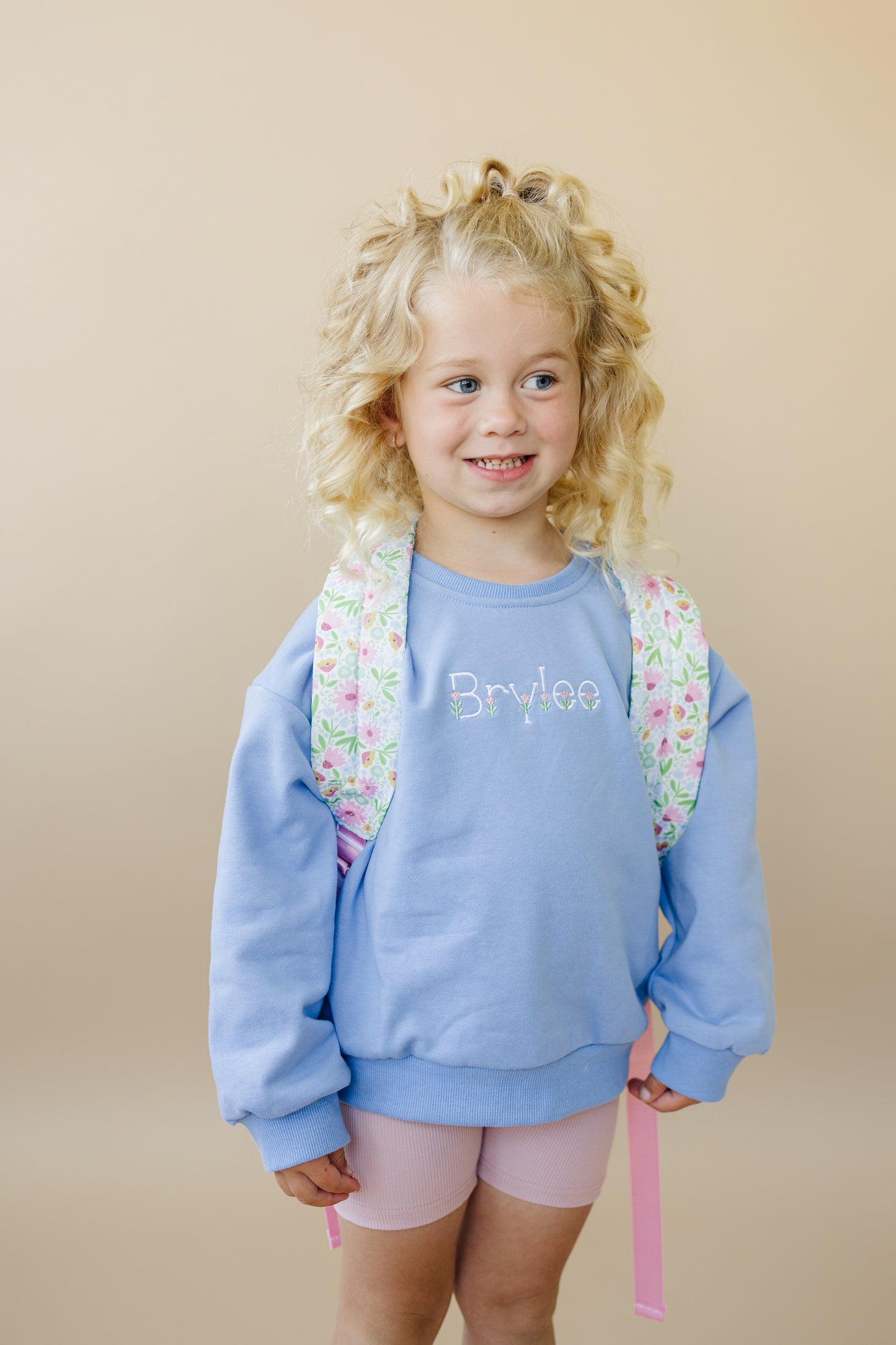 NEW Custom Embroidered Ruffle Floral Backpack