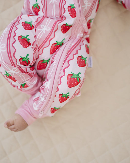 Bamboo Zip Romper | Strawberry