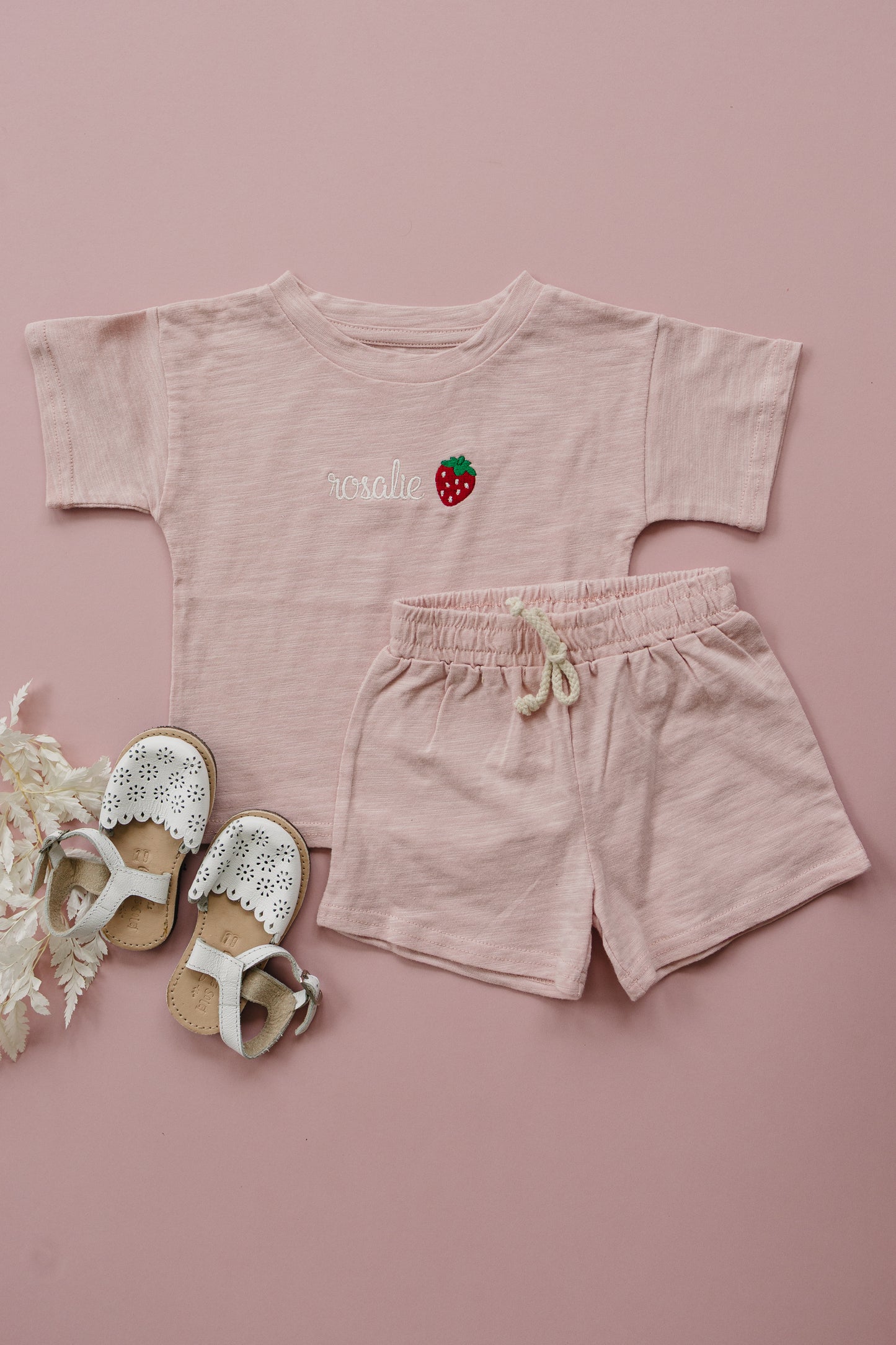 Custom Embroidered Organic Cotton Crewneck or Romper Sweatshirt - Fruit Design