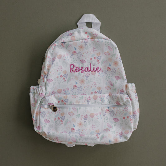 Custom Embroidered Floral Toddler Backpack