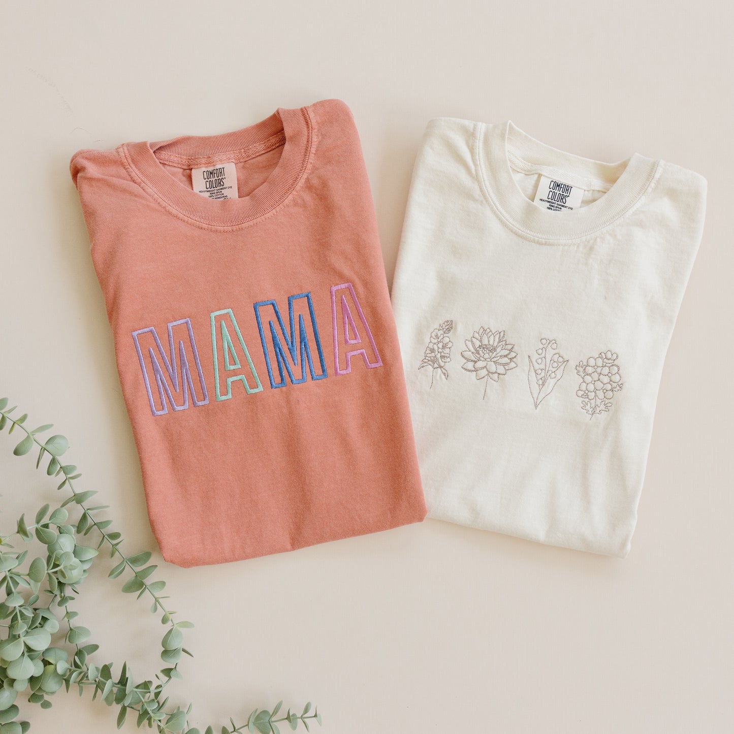 Custom Embroidered Adult Comfort Colors Sweatshirt - Mama or Mother's Day Designs