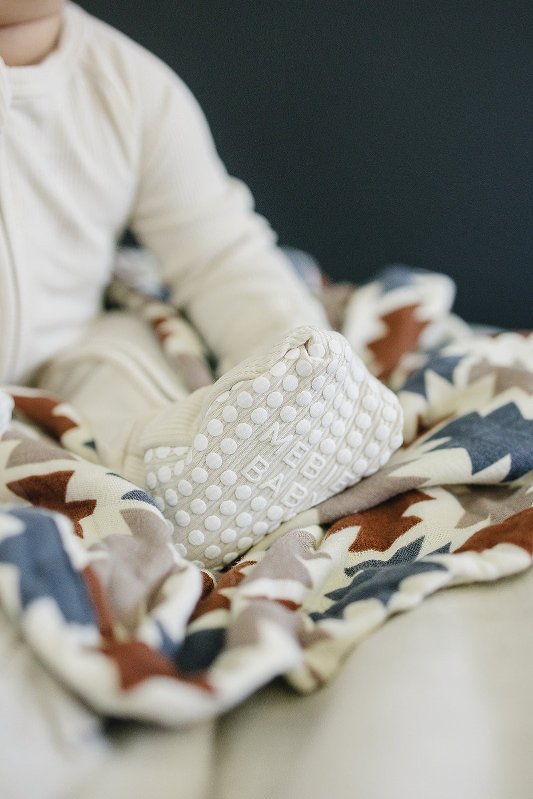 Cream Ribbed Bamboo Zipper - Little Joy Co.