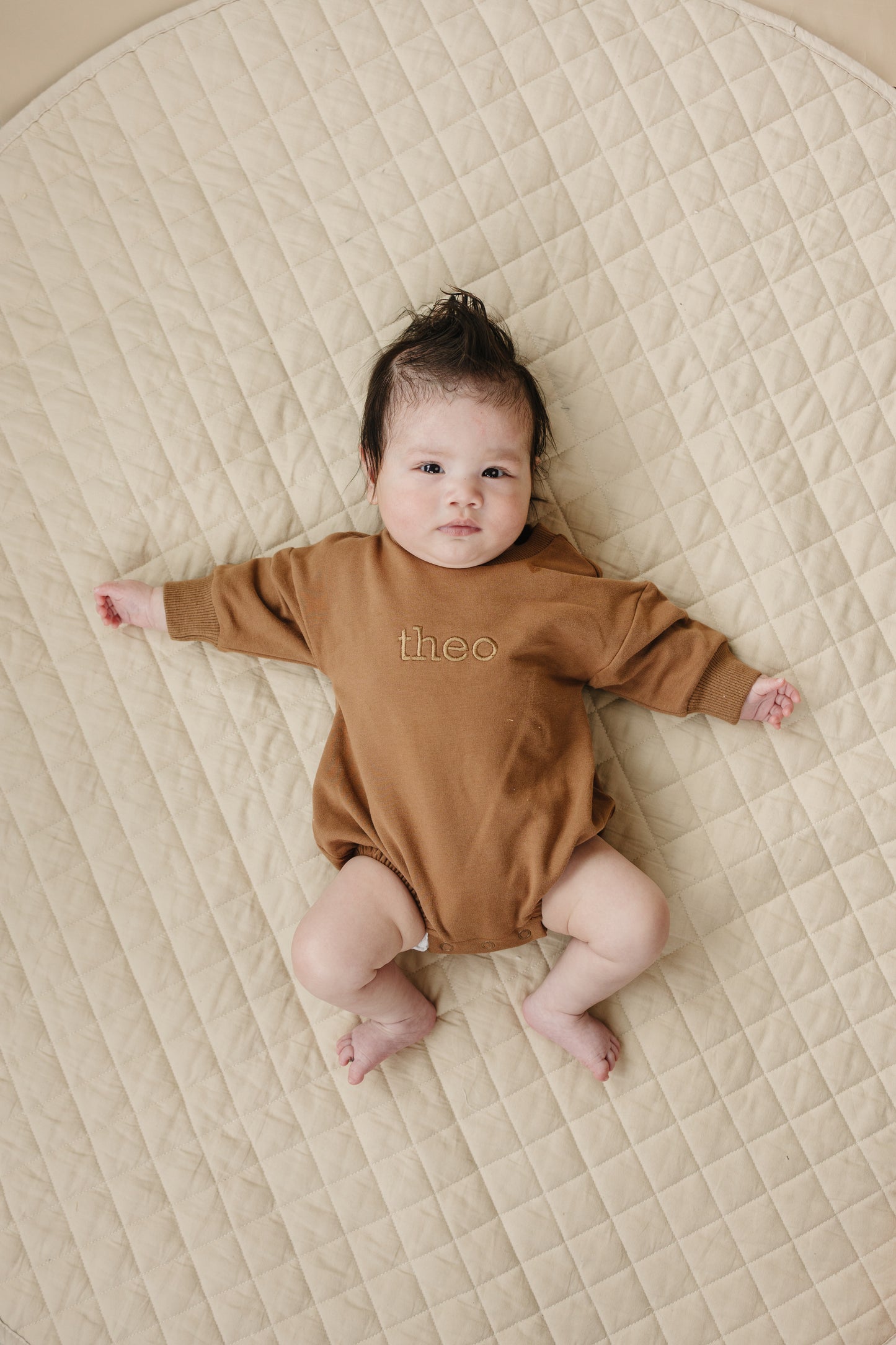 Custom Embroidered Organic Cotton Sweatshirt Romper - more colors
