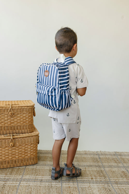 Navy Stripe Mini Backpack