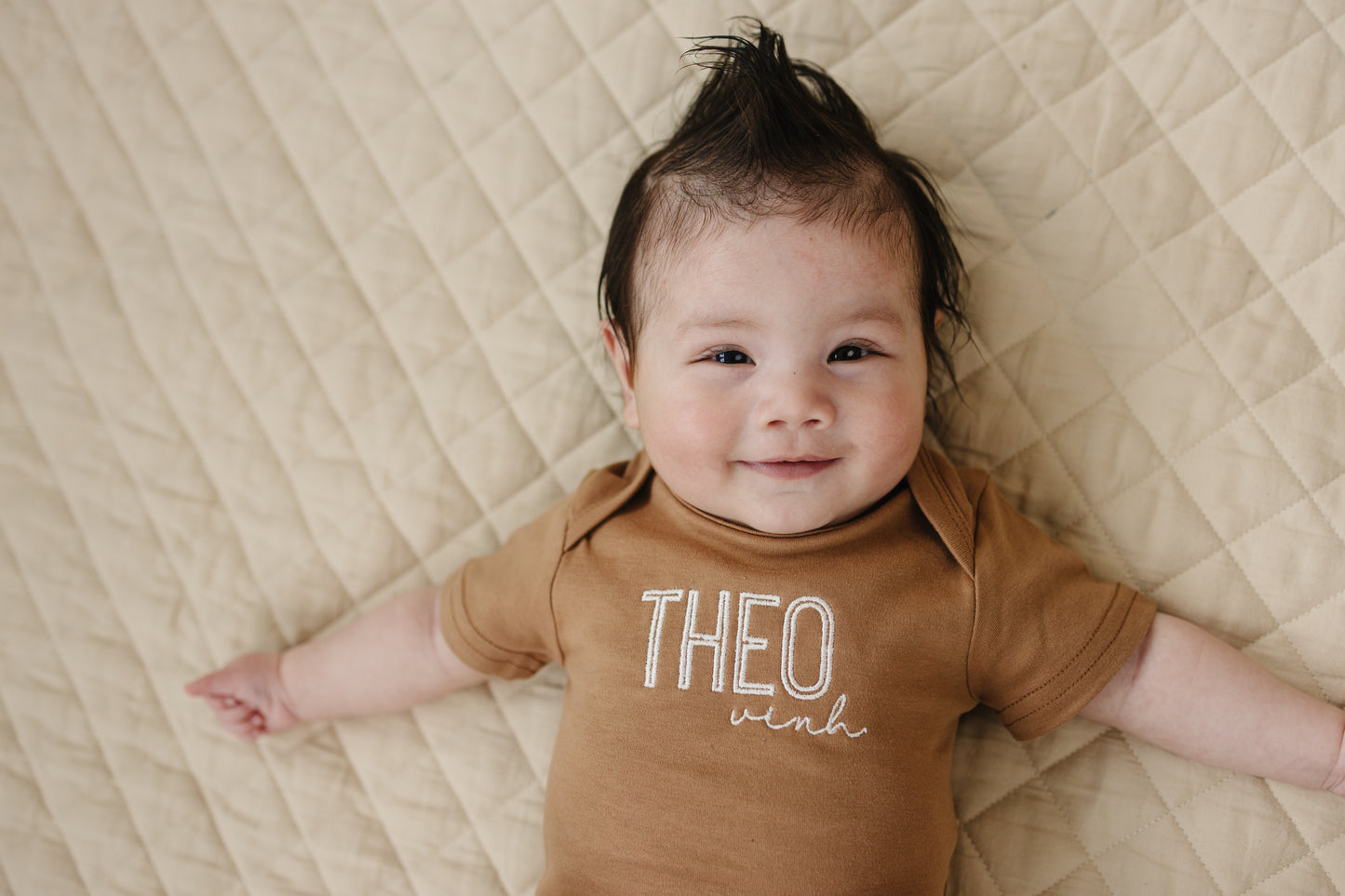 Custom Embroidered Organic Cotton Oversized T-Shirt Romper or Tee - more colors