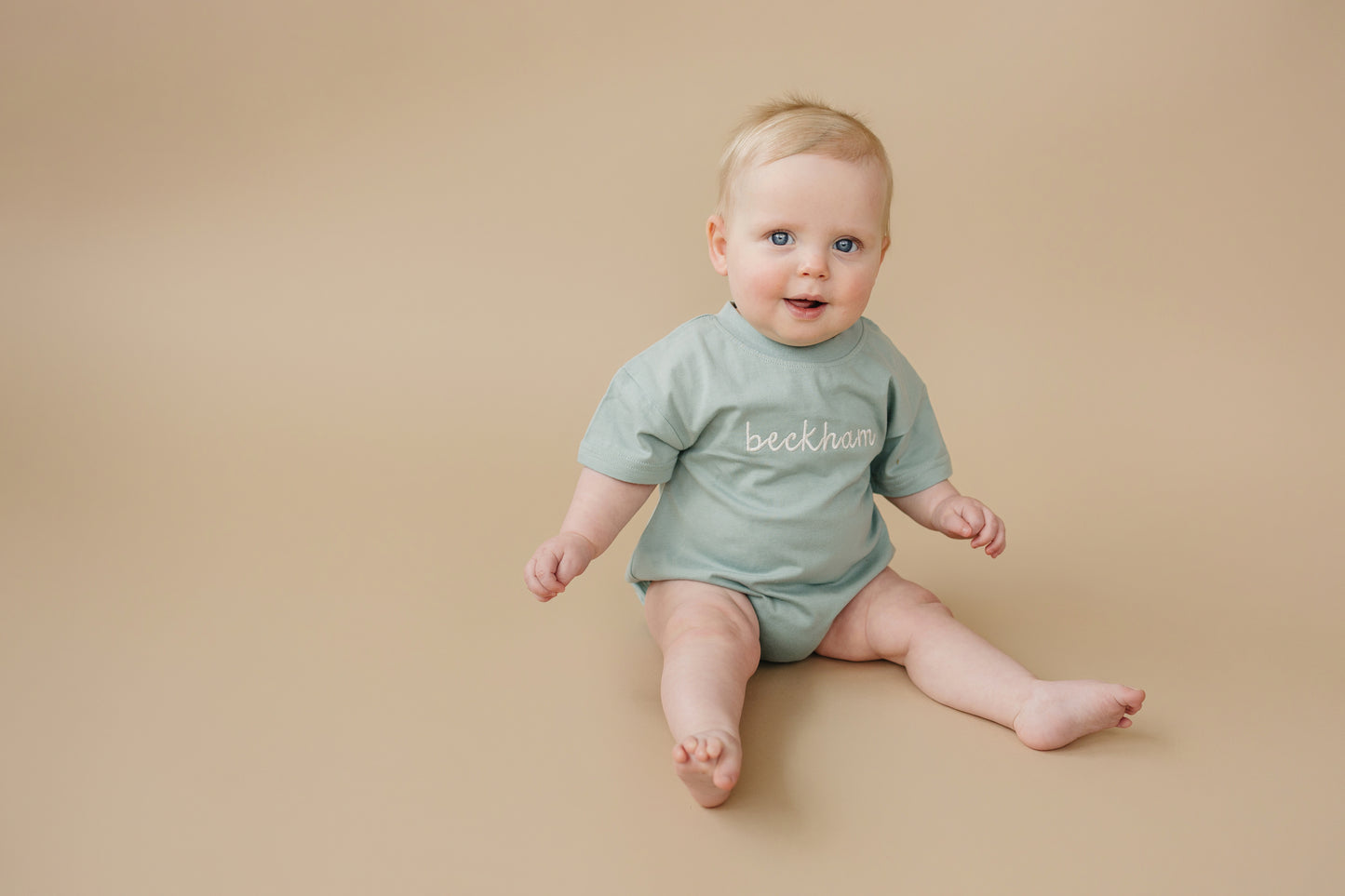 Custom Embroidered Organic Cotton Oversized T-Shirt Romper or Tee - more colors