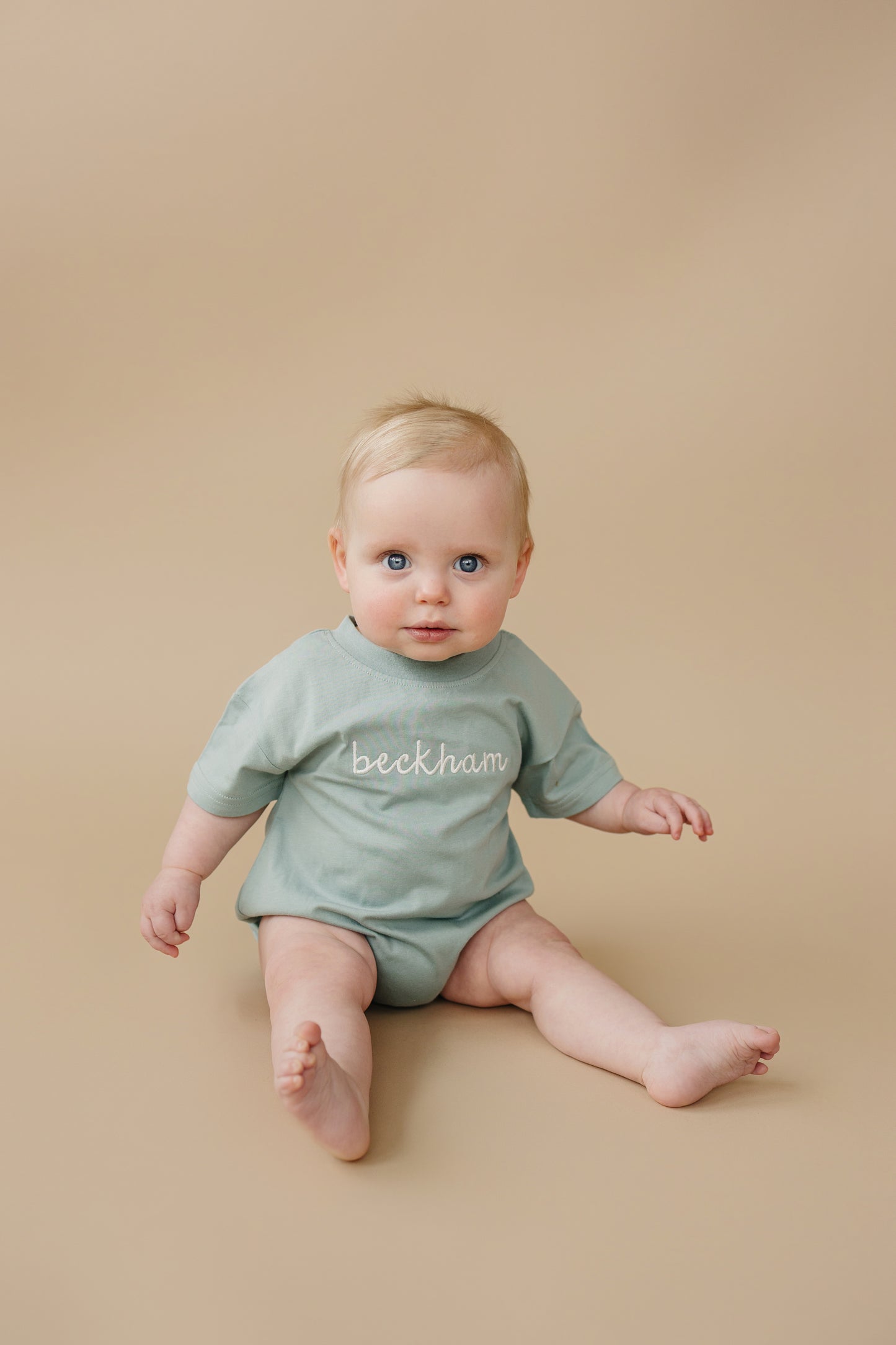 Custom Embroidered Organic Cotton Oversized T-Shirt Romper or Tee - more colors