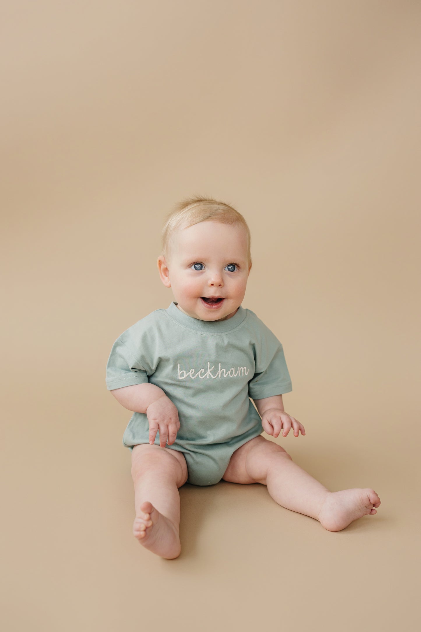 Custom Embroidered Organic Cotton Oversized T-Shirt Romper or Tee - more colors