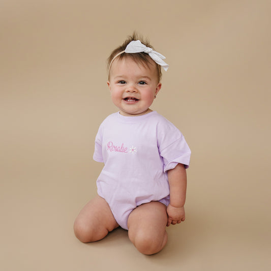 Custom Embroidered T-Shirt Romper - more colors