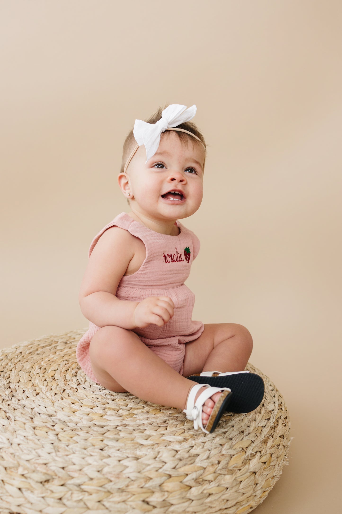 Custom Embroidered Organic Cotton Bubble Romper - more colors