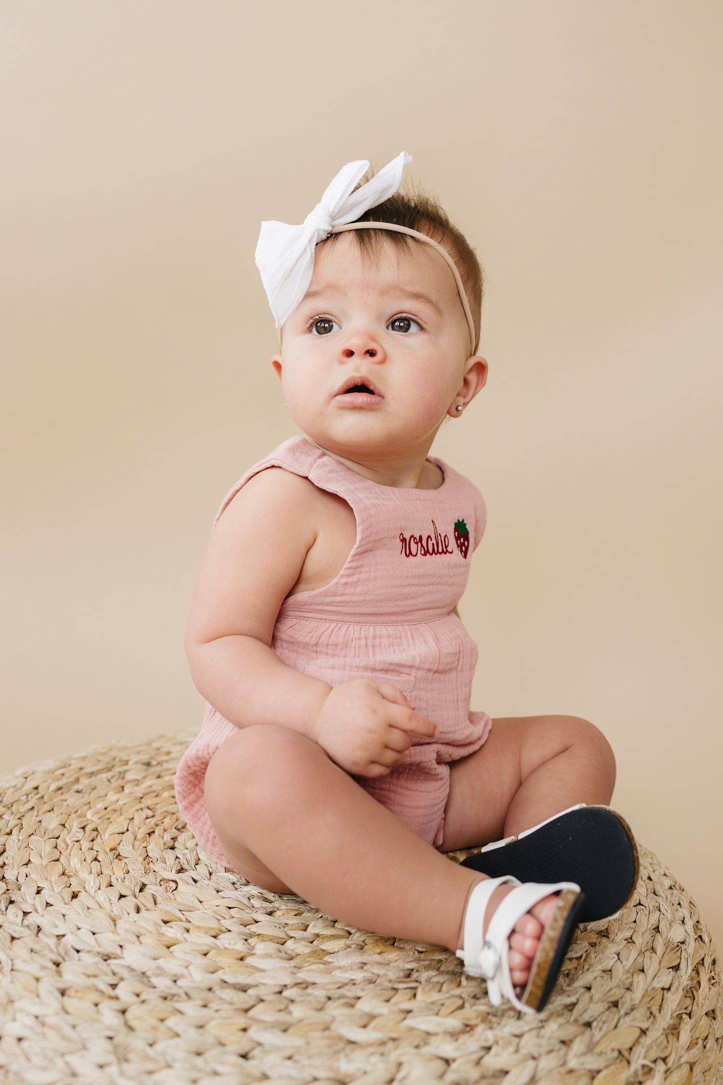Custom Embroidered Organic Cotton Bubble Romper - more colors