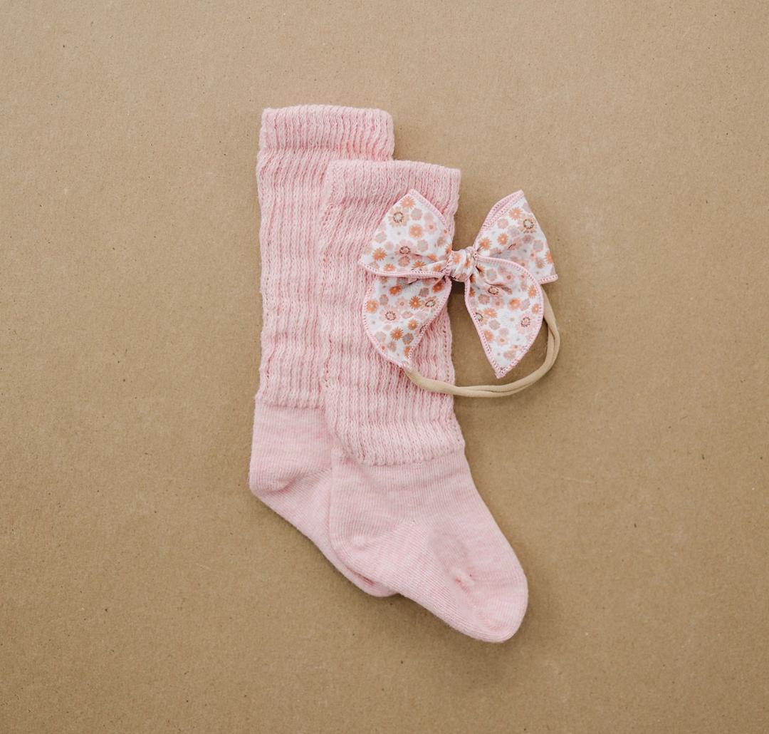 Rosa Scrunchie-Socken