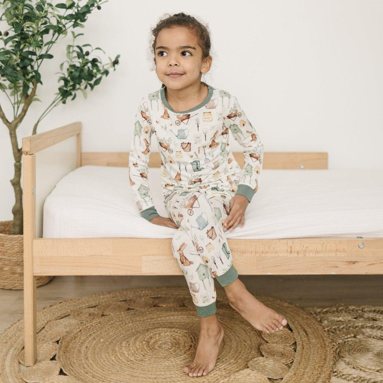 Cottontail Garden 2pc Bamboo Pajama Set - Little Joy Co.