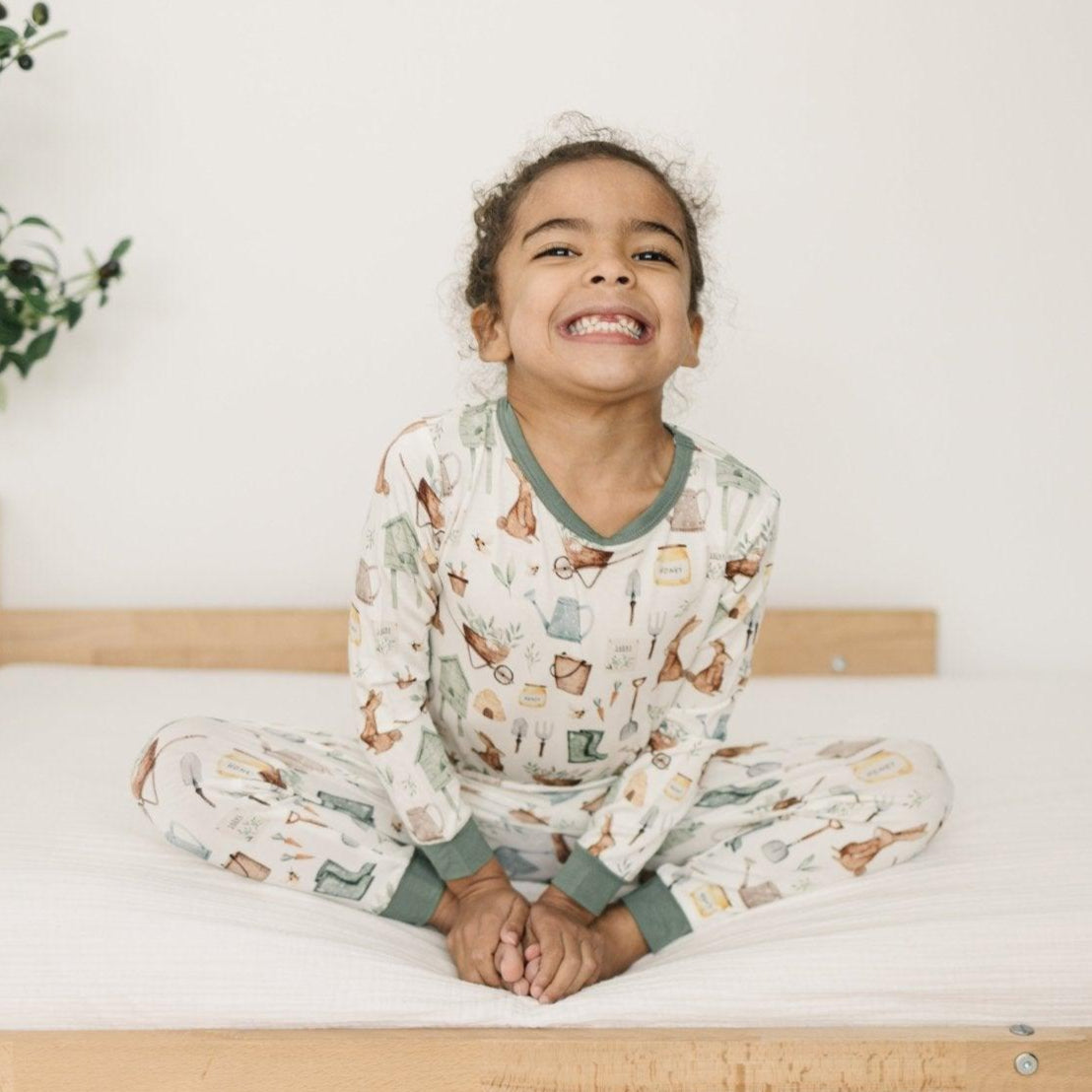 Cottontail Garden 2pc Bamboo Pajama Set - Little Joy Co.