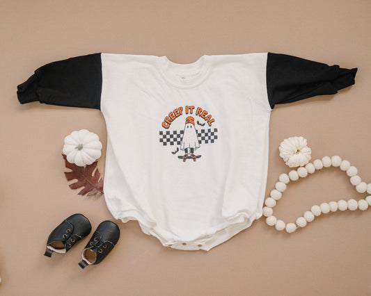 Creep It Real Halloween Sweatshirt Romper - Little Joy Co.