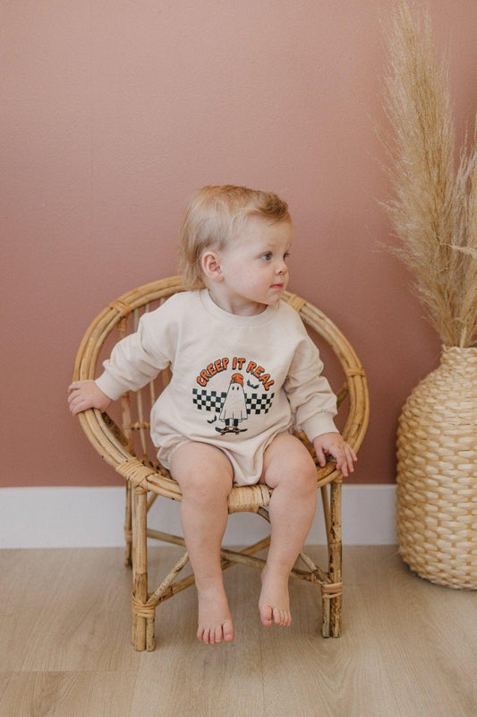 Creep It Real Organic Cotton Sweatshirt Romper - Little Joy Co.