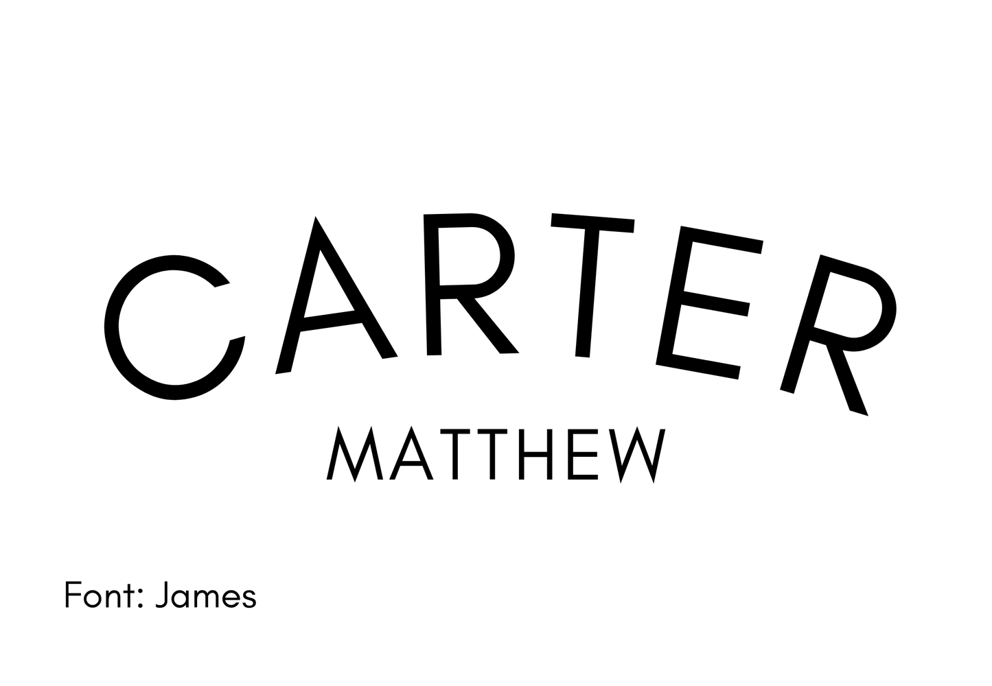 Custom canvas baby name banner by Little Joy Co. featuring the name Carter Matthew in James font